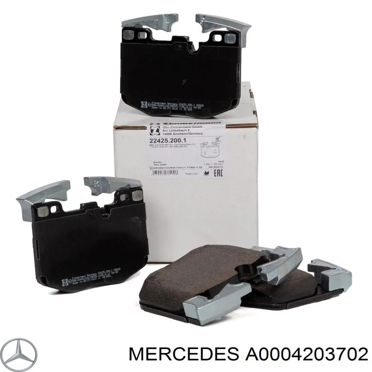Купити A0004203702 Mercedes Колодки гальмівні передні, дискові
