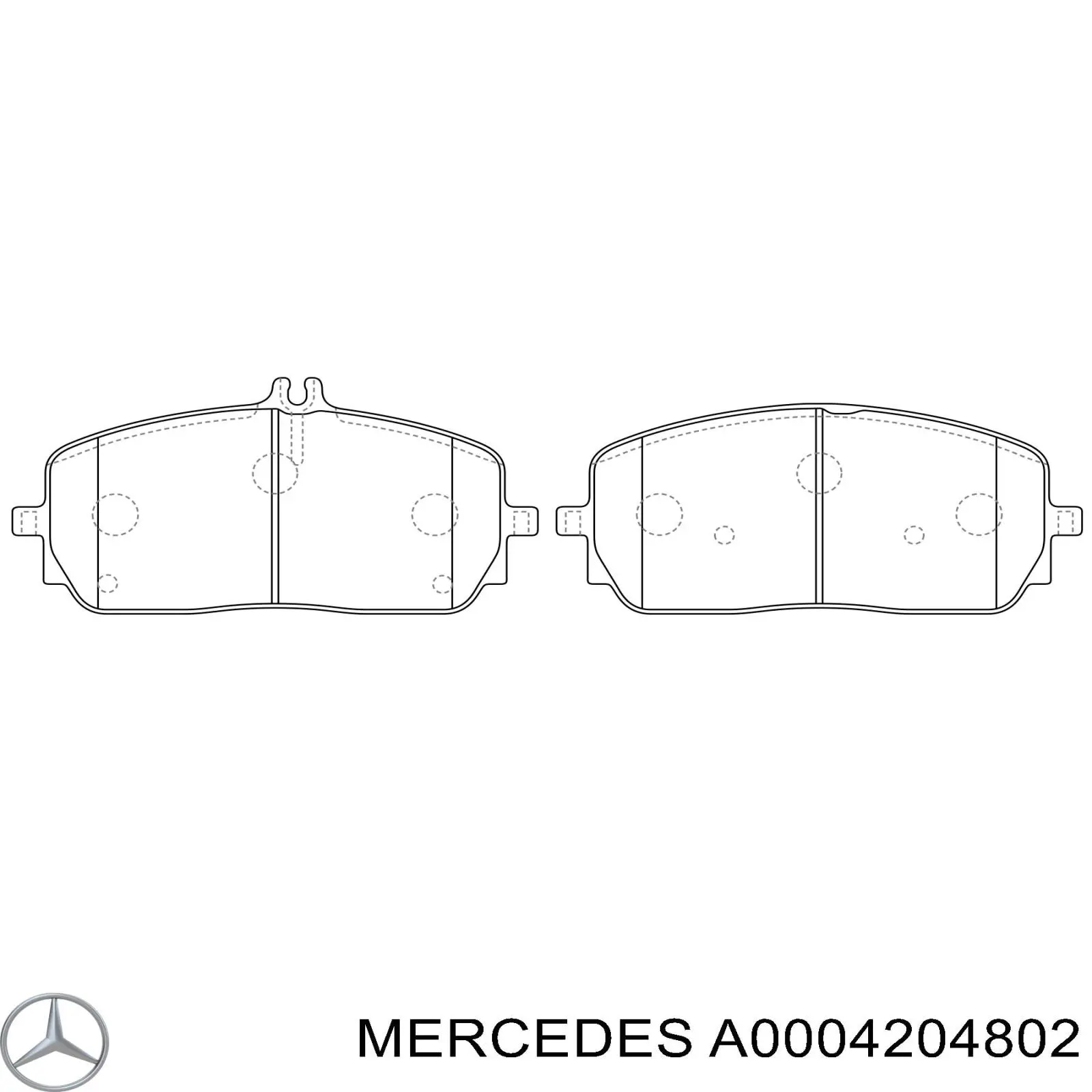 A0004204802 Mercedes колодки гальмівні передні, дискові