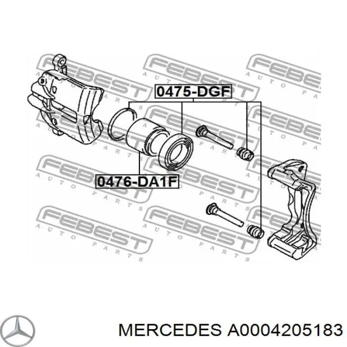 A0004205183 Mercedes Супорт гальмівний передній правий