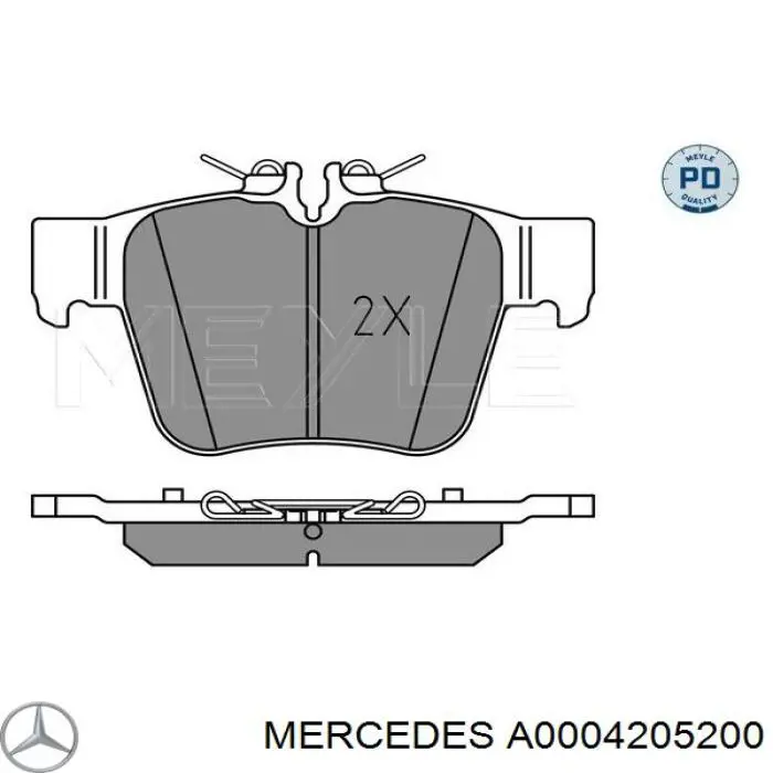 Задні гальмівні колодки Mercedes A0004205200 ціна, від 54.22 USD