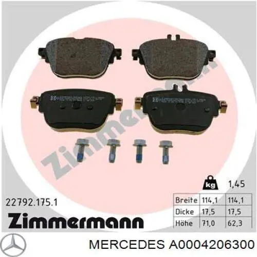 Задні гальмівні колодки Mercedes A0004206300 ціна, від 51.41 USD