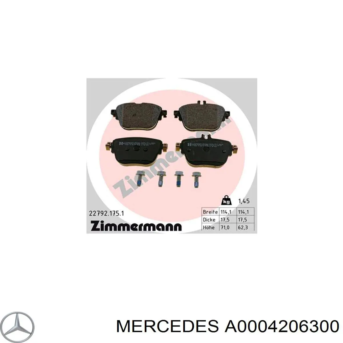 Купити A0004206300 Mercedes Задні колодки