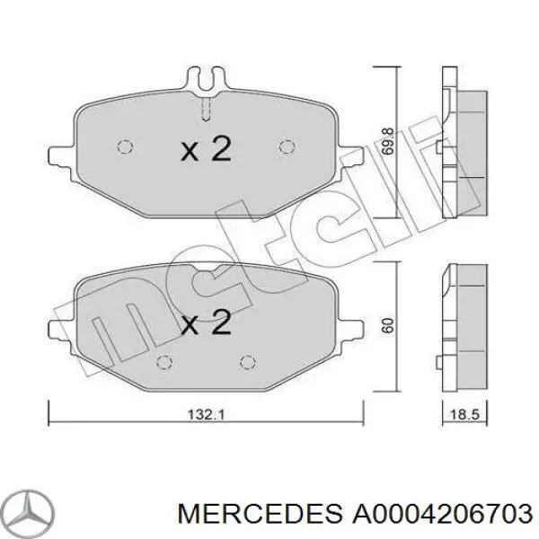 A0004206703 Mercedes Передні гальмівні колодки