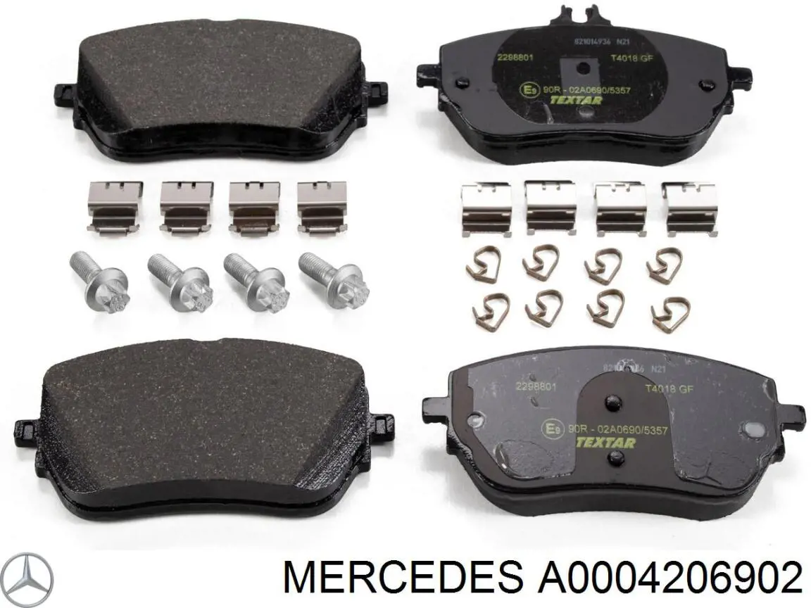 Купити A0004206902 Mercedes Колодки гальмівні передні, дискові