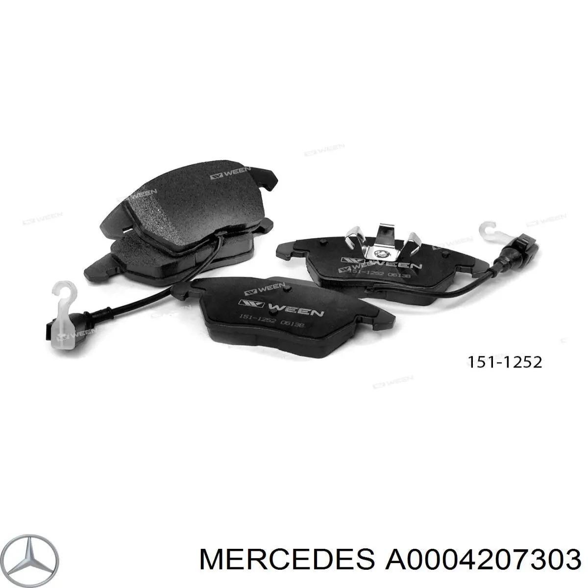 Задні гальмівні колодки A0004207303 Mercedes