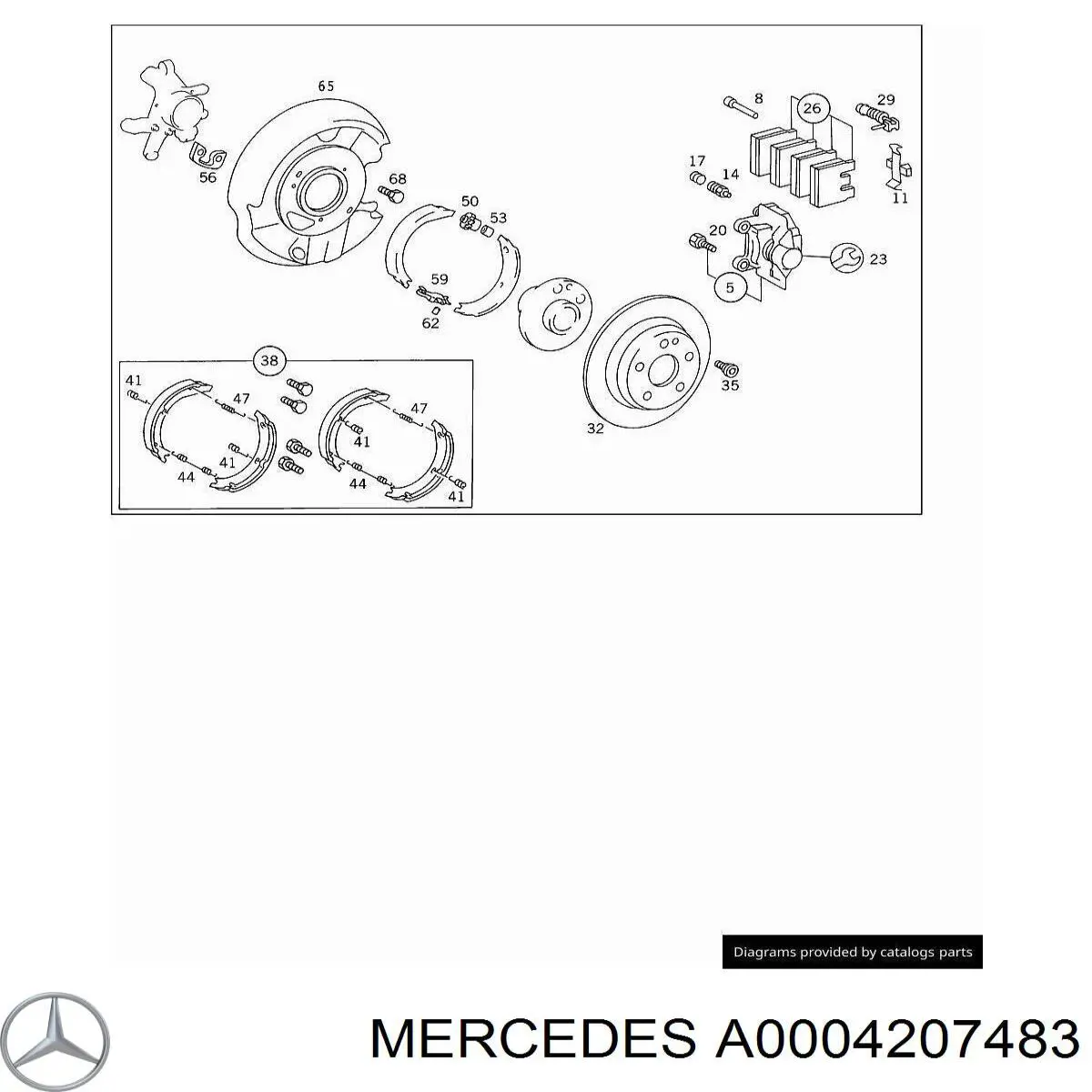 Купити A0004207483 Mercedes Супорт задній лівий