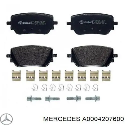 Колодки гальмові задні, дискові A0004207600 Mercedes