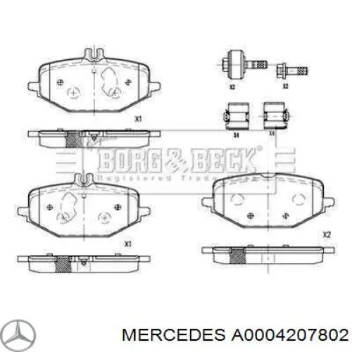 Гальмівні колодки Mercedes A0004207802 ціна, від 110.26 USD