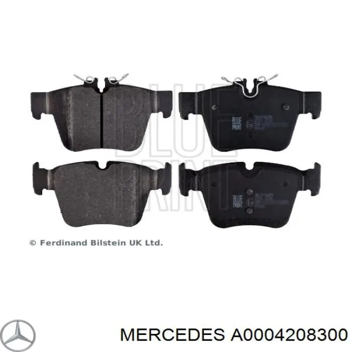 A0004208300 Mercedes Колодки гальмівні задні, дискові