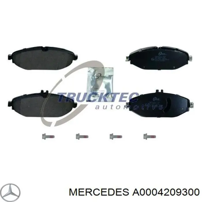 Купити A0004209300 Mercedes Колодки гальмівні передні, дискові