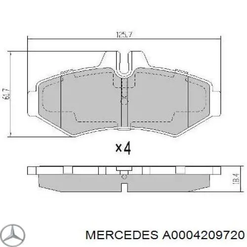Задні гальмівні колодки A0004209720 Mercedes