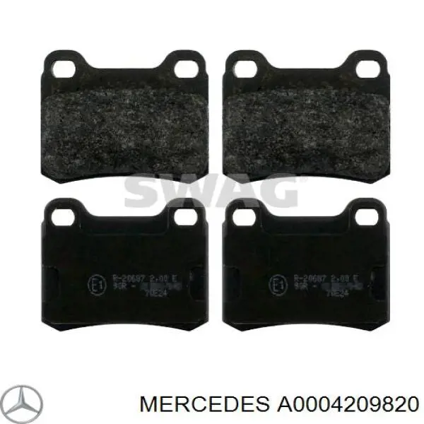 Купити A0004209820 Mercedes Задні колодки