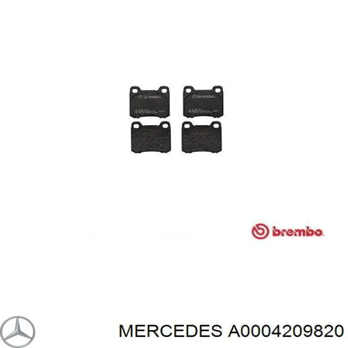 A0004209820 Mercedes колодки гальмові задні, дискові