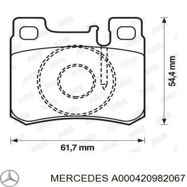 Задні гальмівні колодки A000420982067 Mercedes