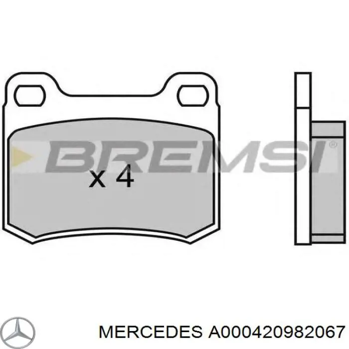 Задні дискові колодки Mercedes A000420982067