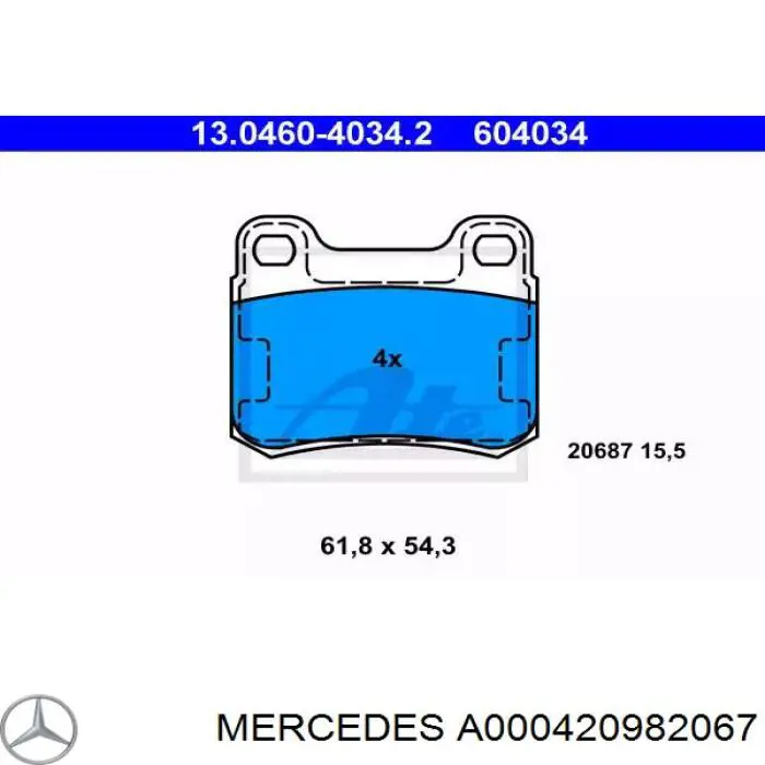 Задні гальмівні колодки Mercedes A000420982067 ціна, від 12.51 USD