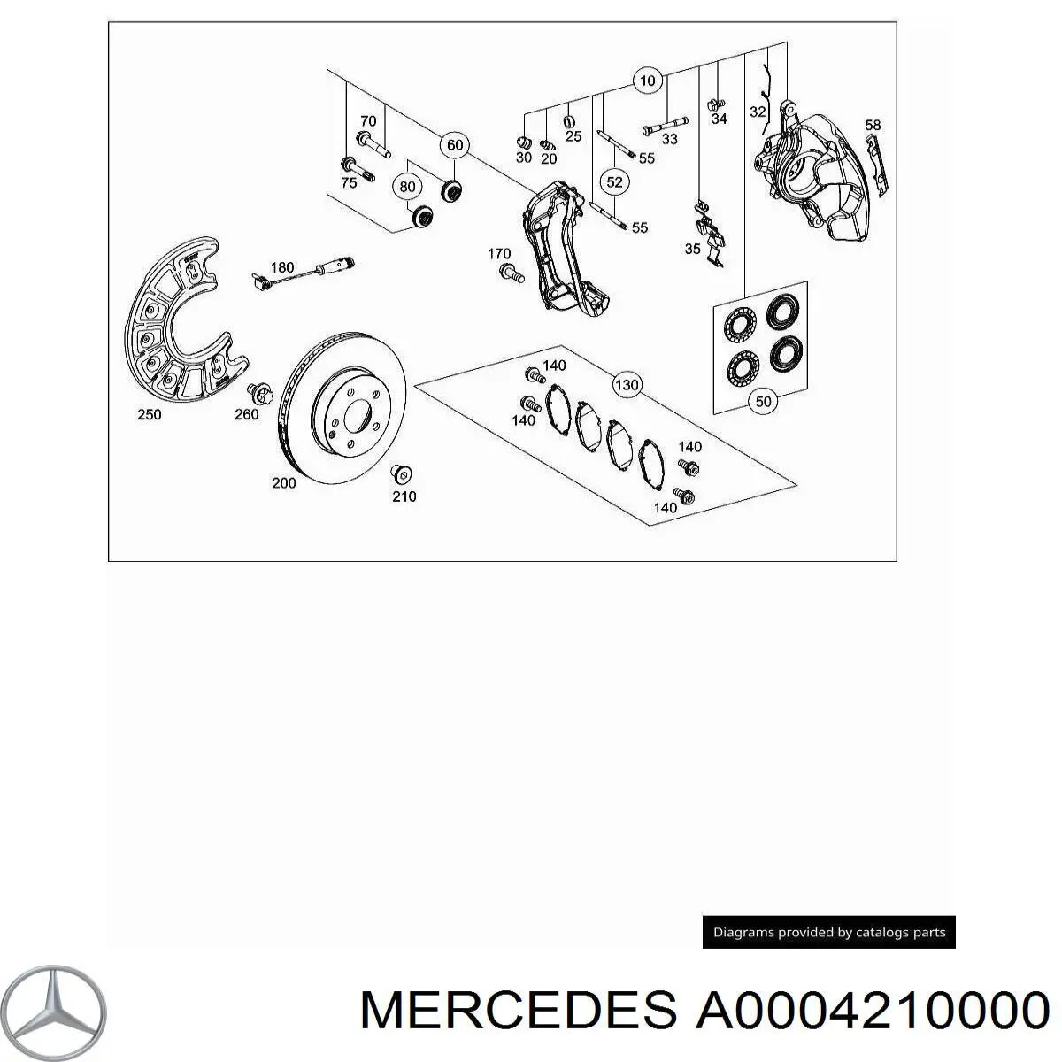 Ремкомплект супорту гальмівного переднього Mercedes A0004210000 ціна, від 16.95 USD
