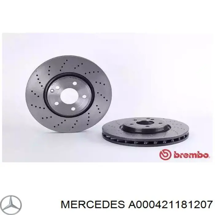 Диск переднього гальма Mercedes A000421181207 ціна, від 105.57 USD