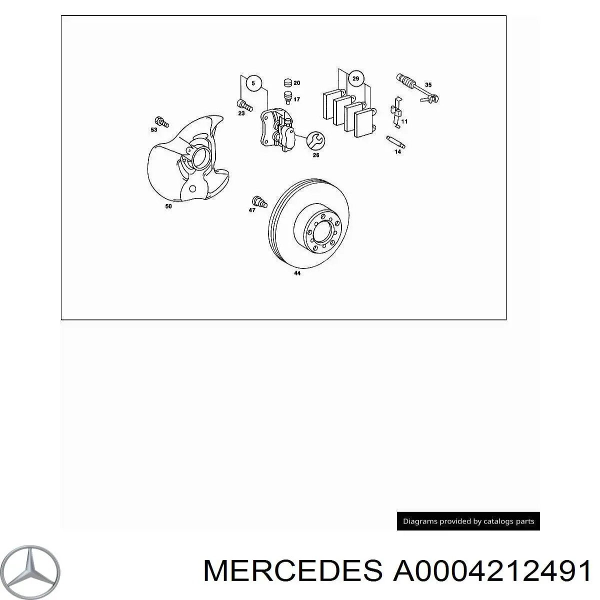 A0004212491 Mercedes Шланг гальмівний задній, правий