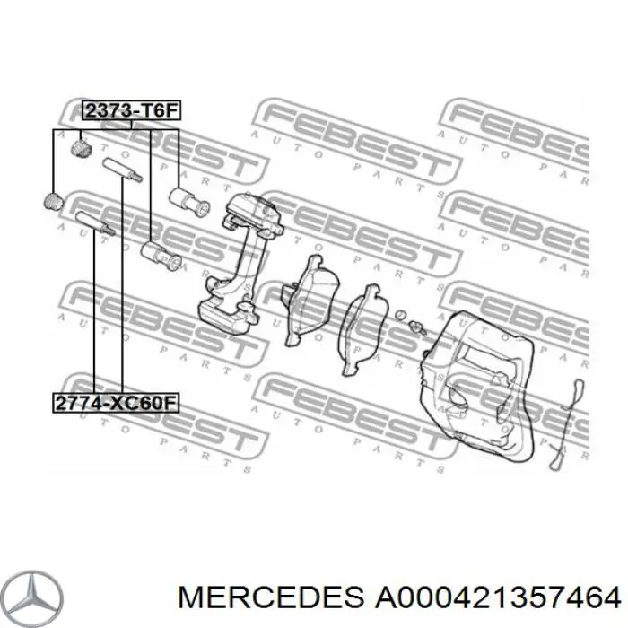 Направляюча супорту переднього на Mercedes E-Class (S211)