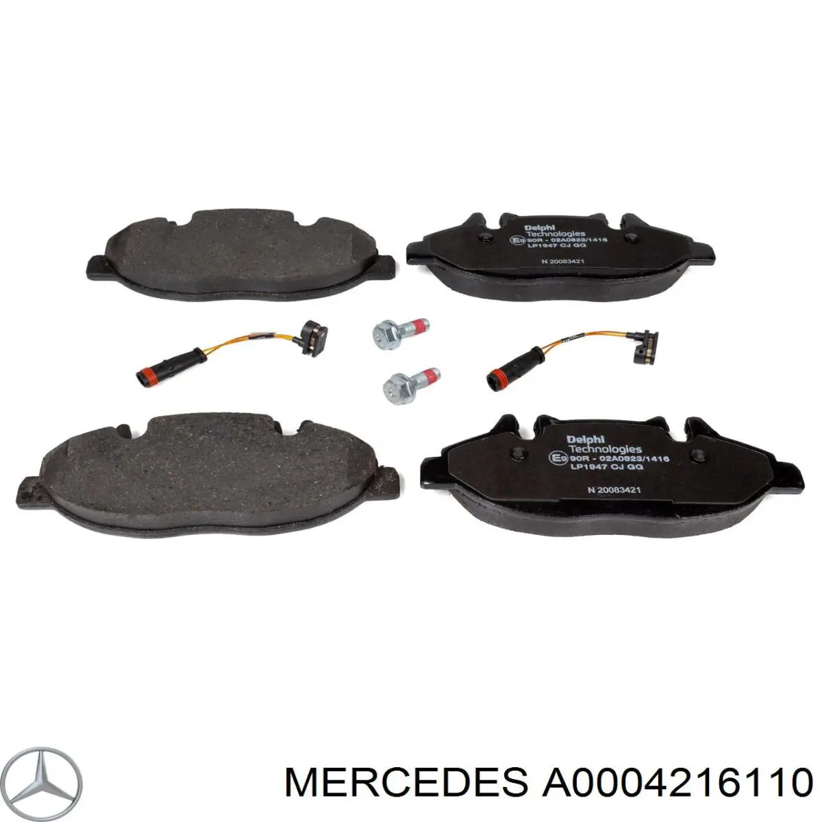 Купити A0004216110 Mercedes Колодки гальмівні передні, дискові