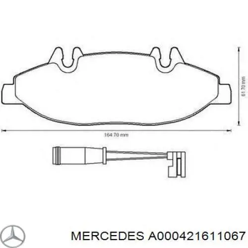 A000421611067 Mercedes колодки гальмівні передні, дискові