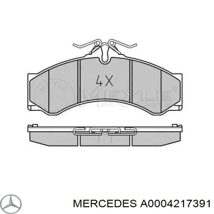 Комплект пружинок кріплення дискових колодок, задніх Mercedes A0004217391 ціна, від 7.60 USD