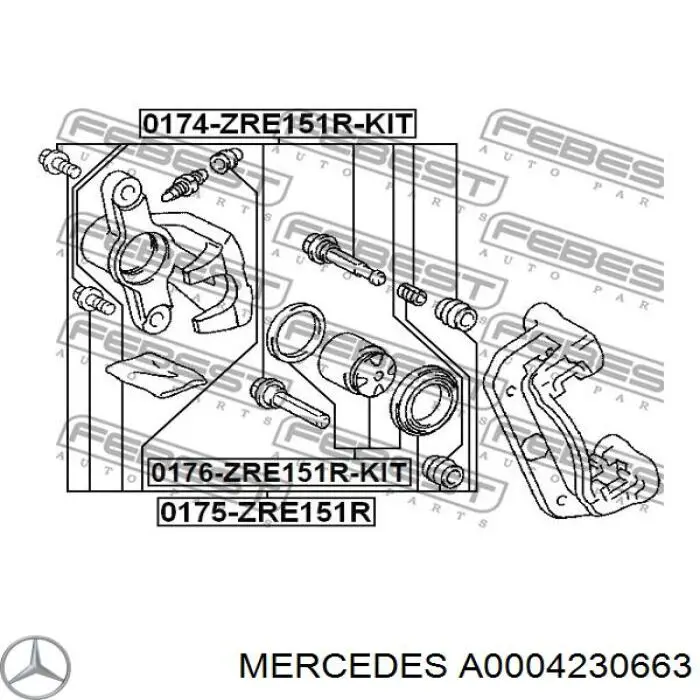 Купити 4230663 Mercedes Супорт гальмівного, заднього