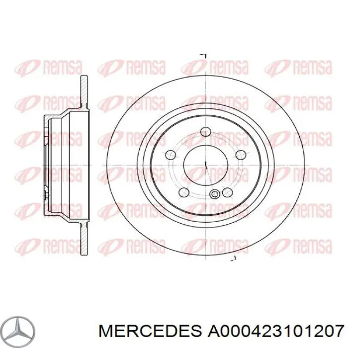 Купити A000423101207 Mercedes Диск заднього гальма