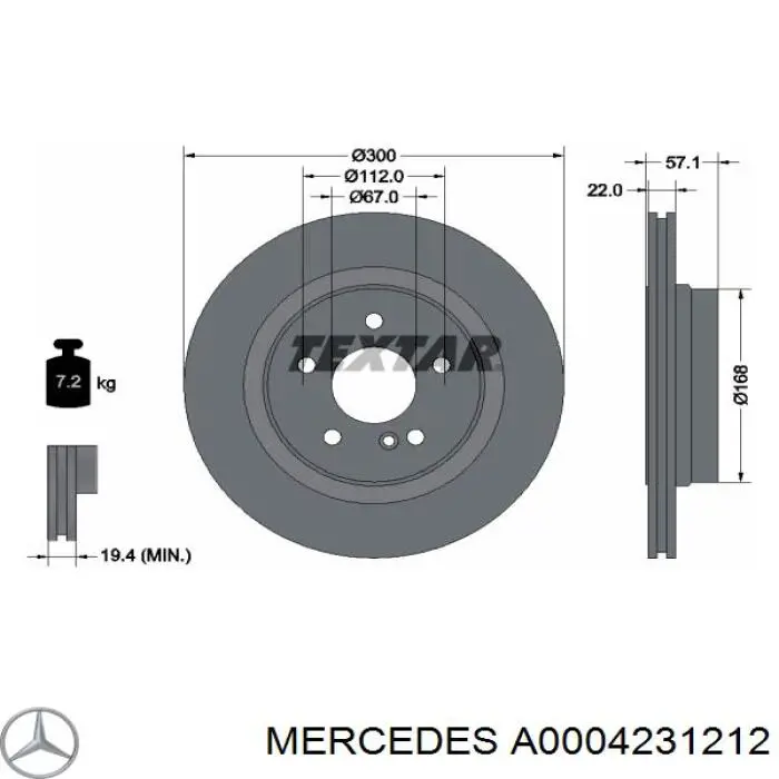 Задні дискові гальма Mercedes A0004231212 ціна, від 62.62 USD