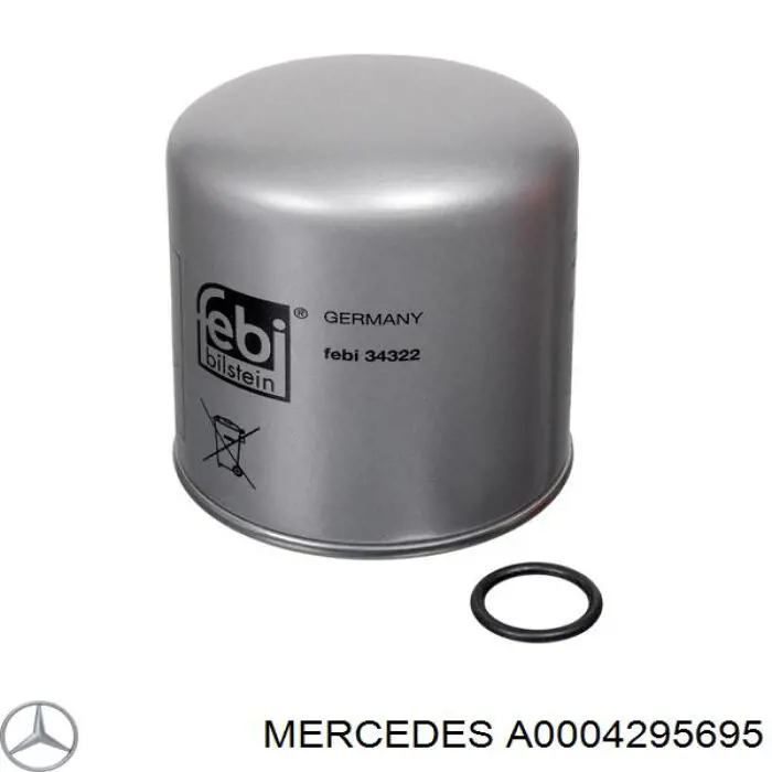 A0004295695 Mercedes Фільтр осушувача повітря (вологомастиловідділювача) (TRUCK)