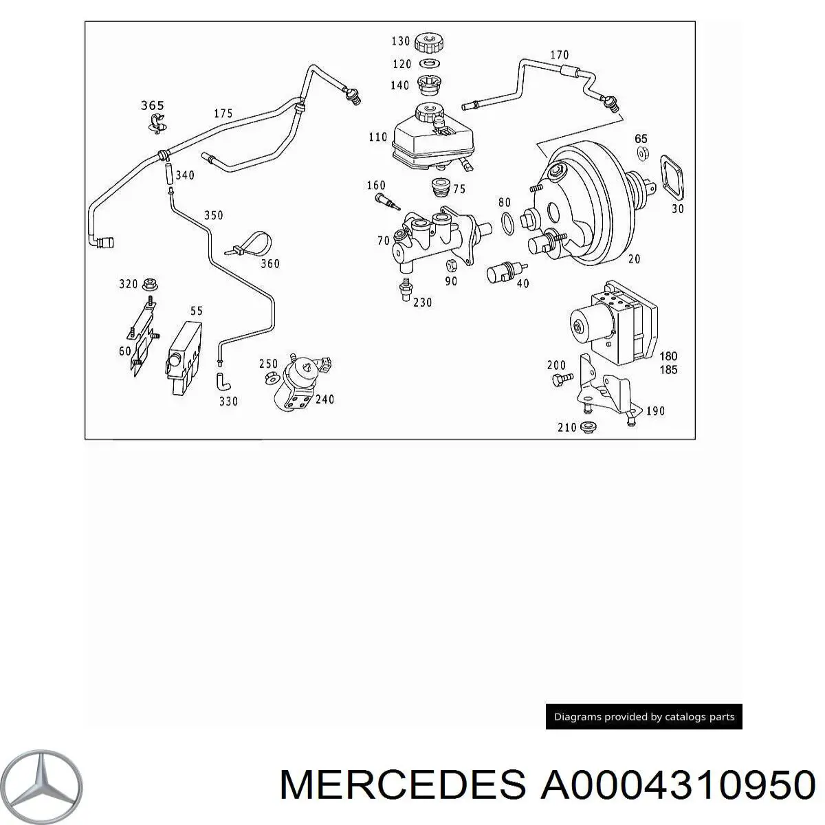 A0004310950 Mercedes Кришка бачка головного гальмівного циліндра