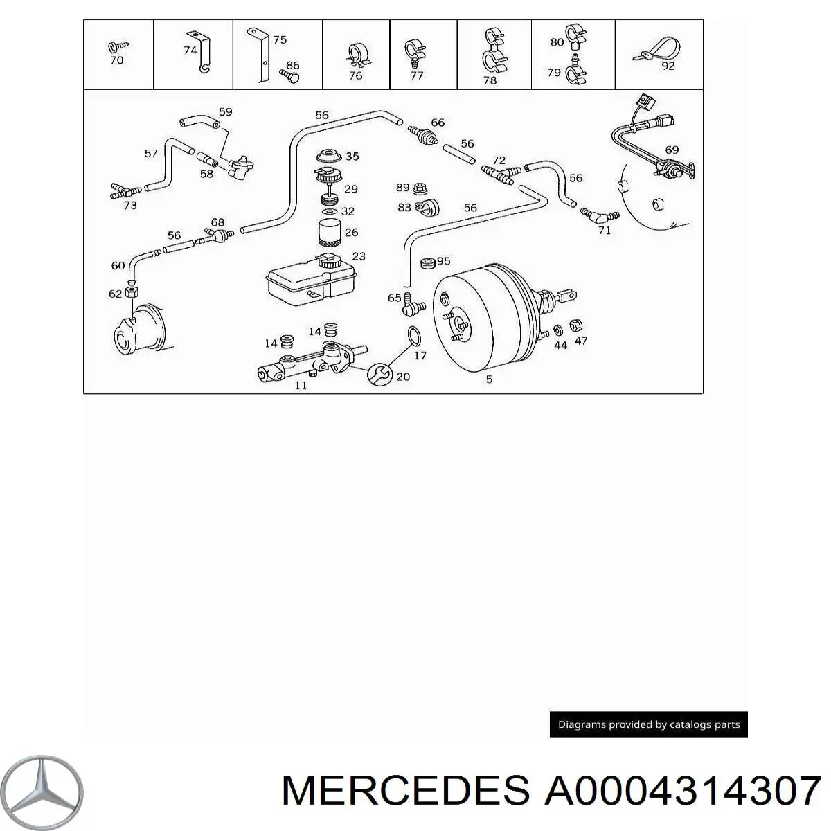 Клапан гальмівної системи Mercedes A0004314307 ціна, від 40.29 USD