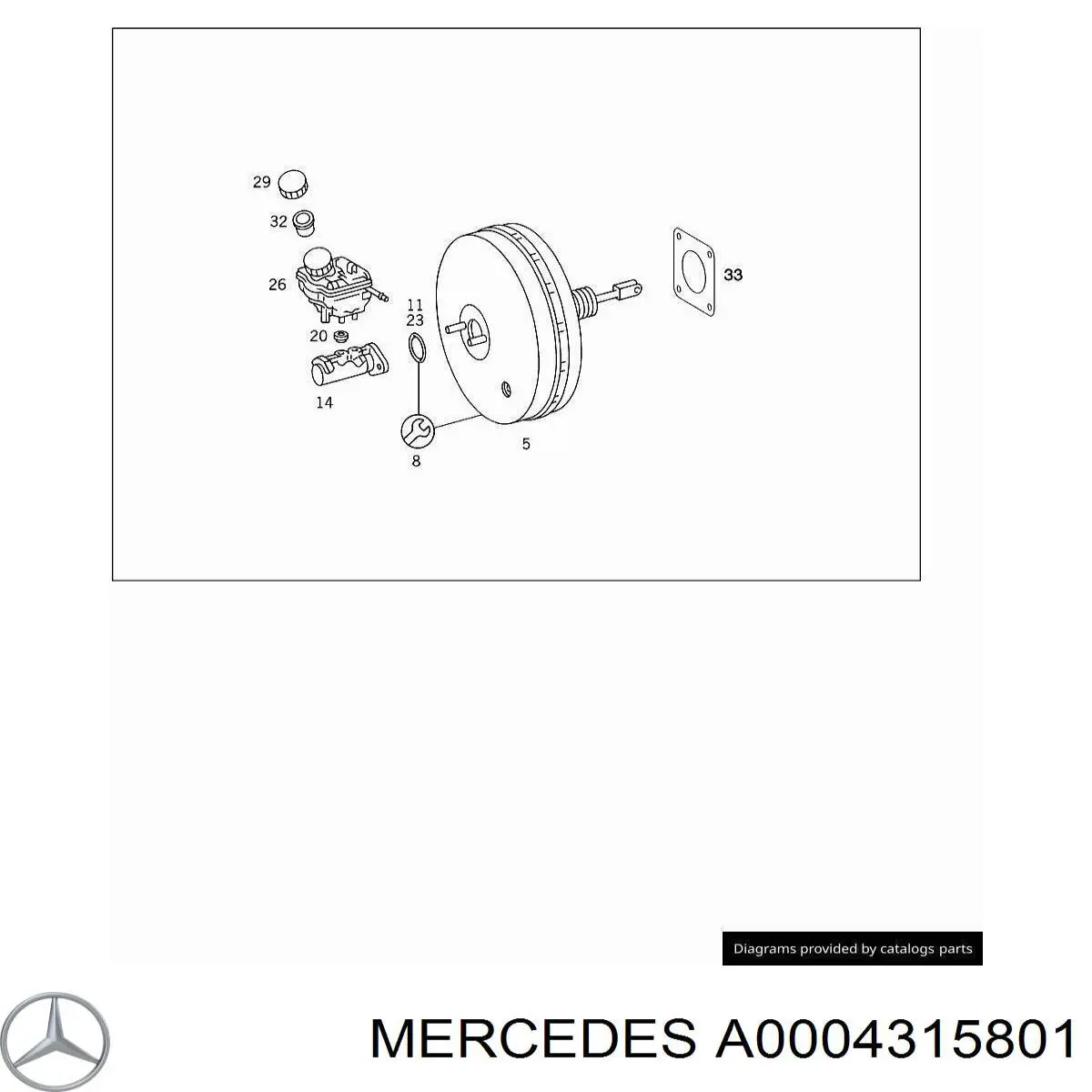 Циліндр головний гальма (Гідротормоз) Mercedes A0004315801 ціна, від 40.42 USD