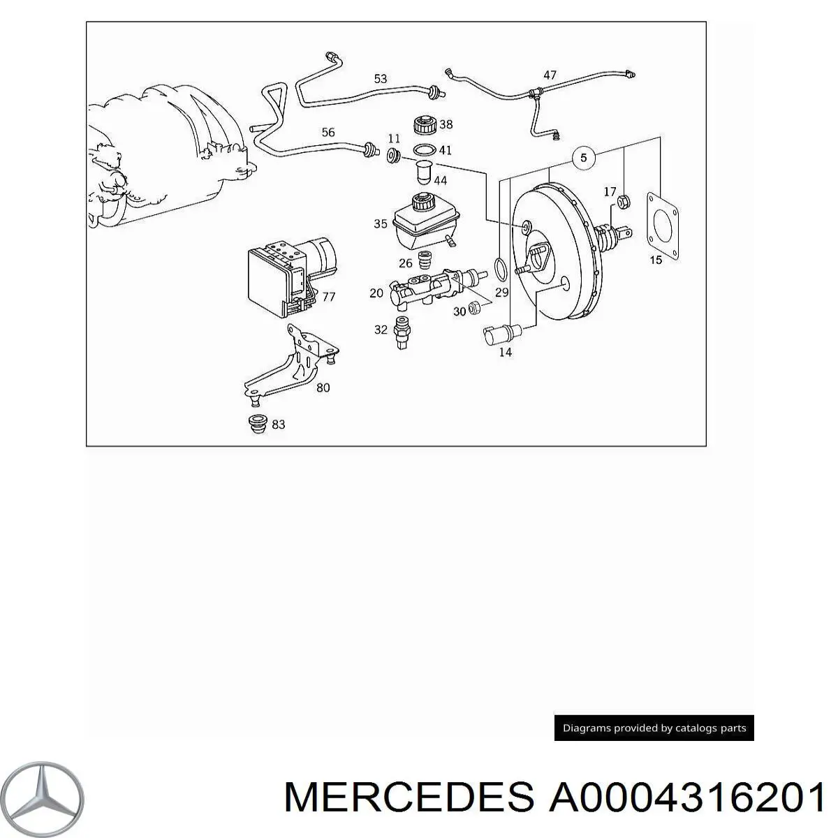 Купити A0004316201 Mercedes Головний гальмівний циліндр