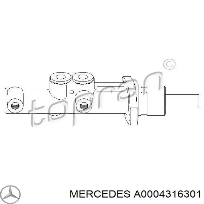 Циліндр головний гальма (Гідротормоз) Mercedes A0004316301 ціна, від 61.29 USD