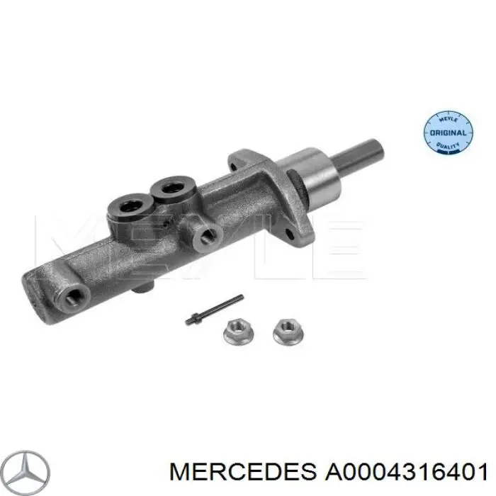 Циліндр головний гальма (Гідротормоз) Mercedes A0004316401 ціна, від 36.87 USD