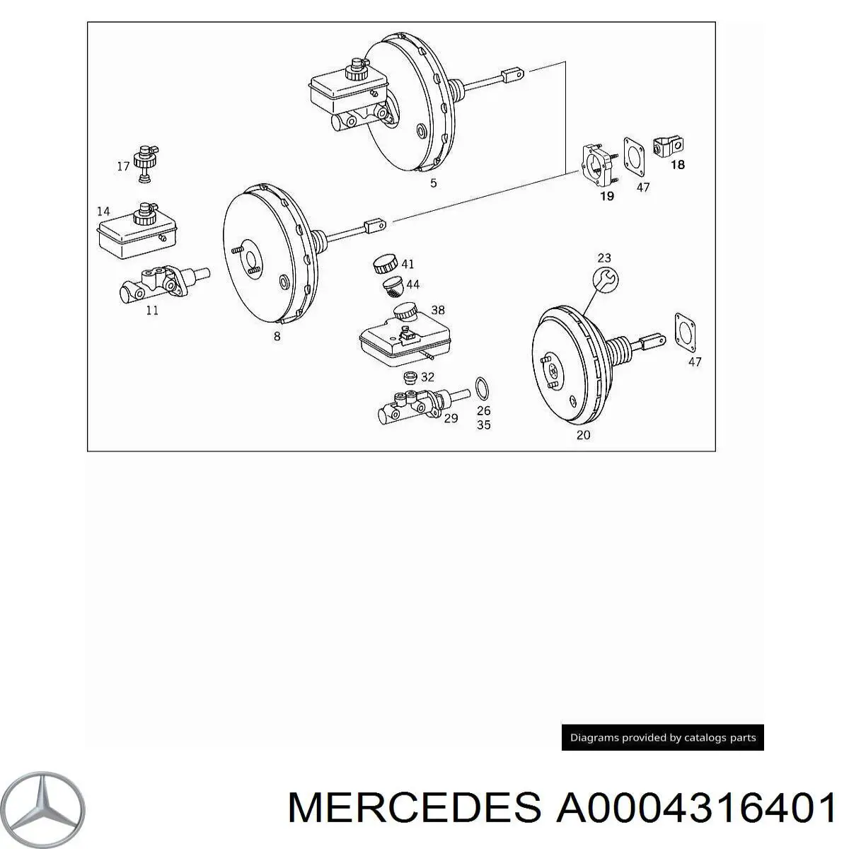 A0004316401 Mercedes циліндр гальмівний, головний