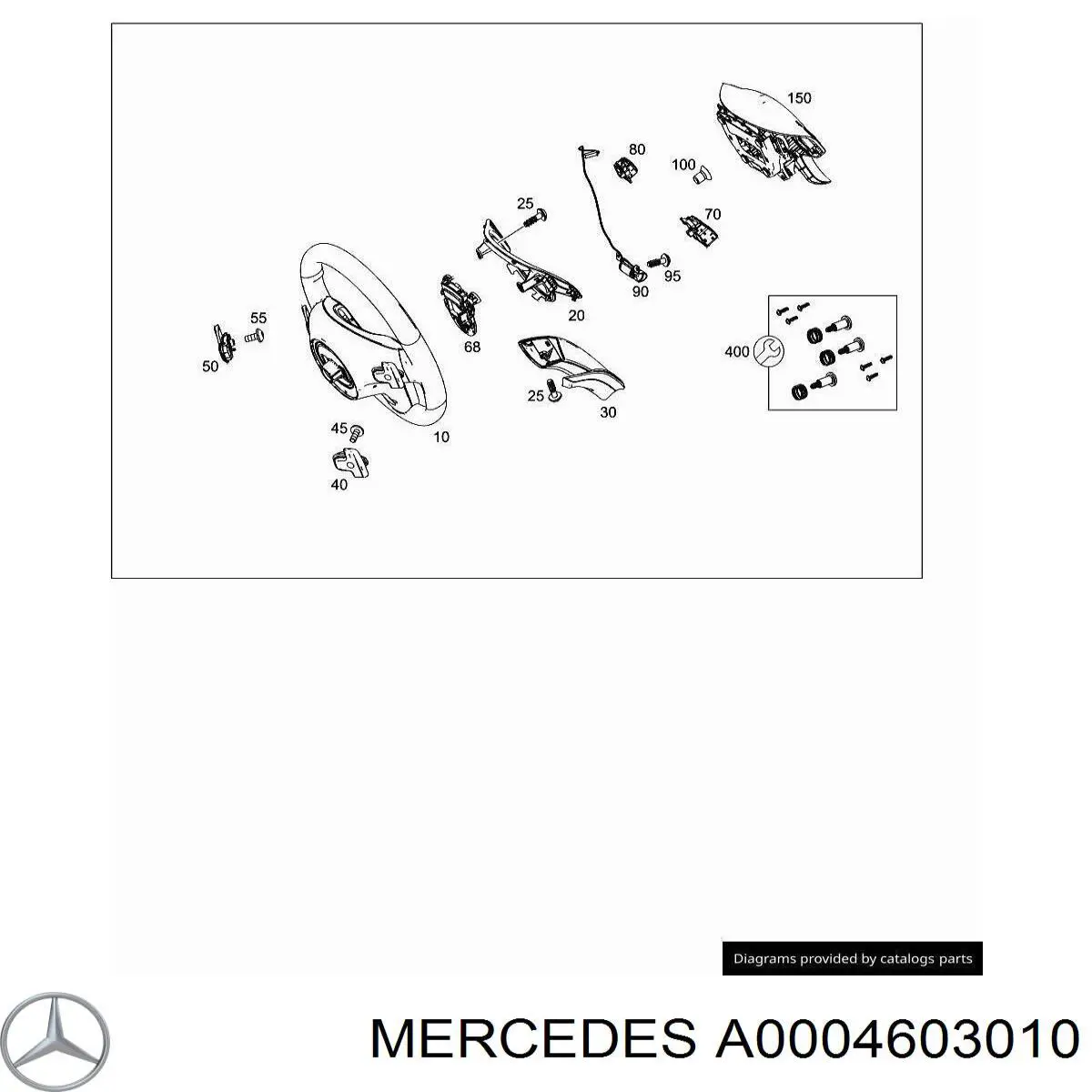 Купити A0004603010 Mercedes Кріпильна пластина рульового колеса