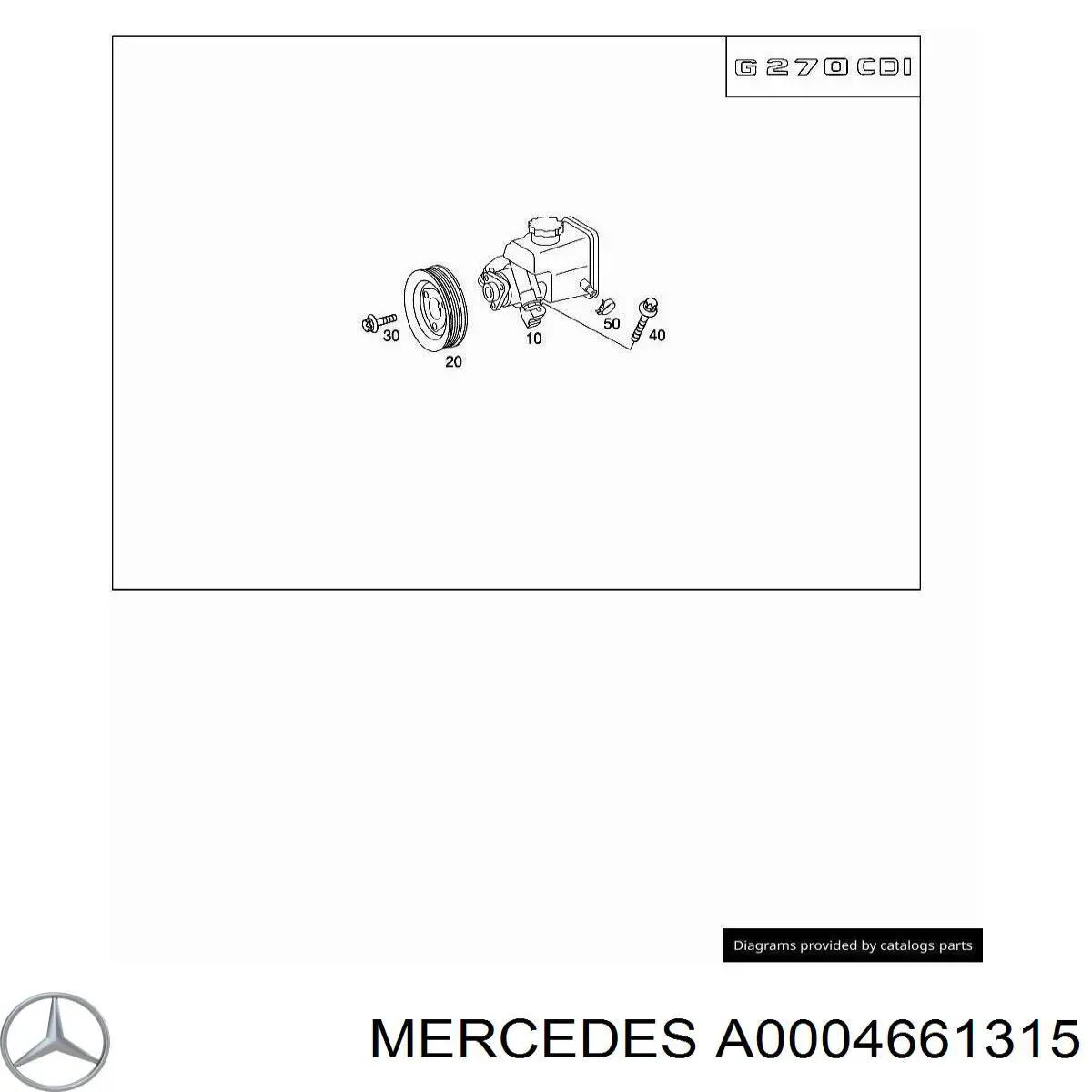 A0004661315 Mercedes Шків насосу гідропідсилювача керма (ГПК)
