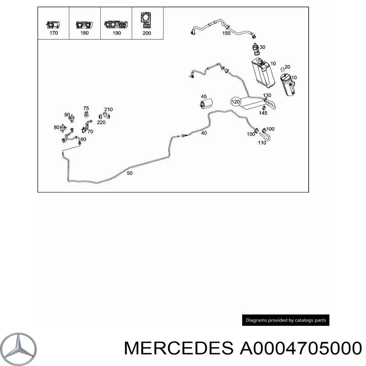 Абсорбер паливних парів Mercedes A0004705000 ціна, від 44.29 USD