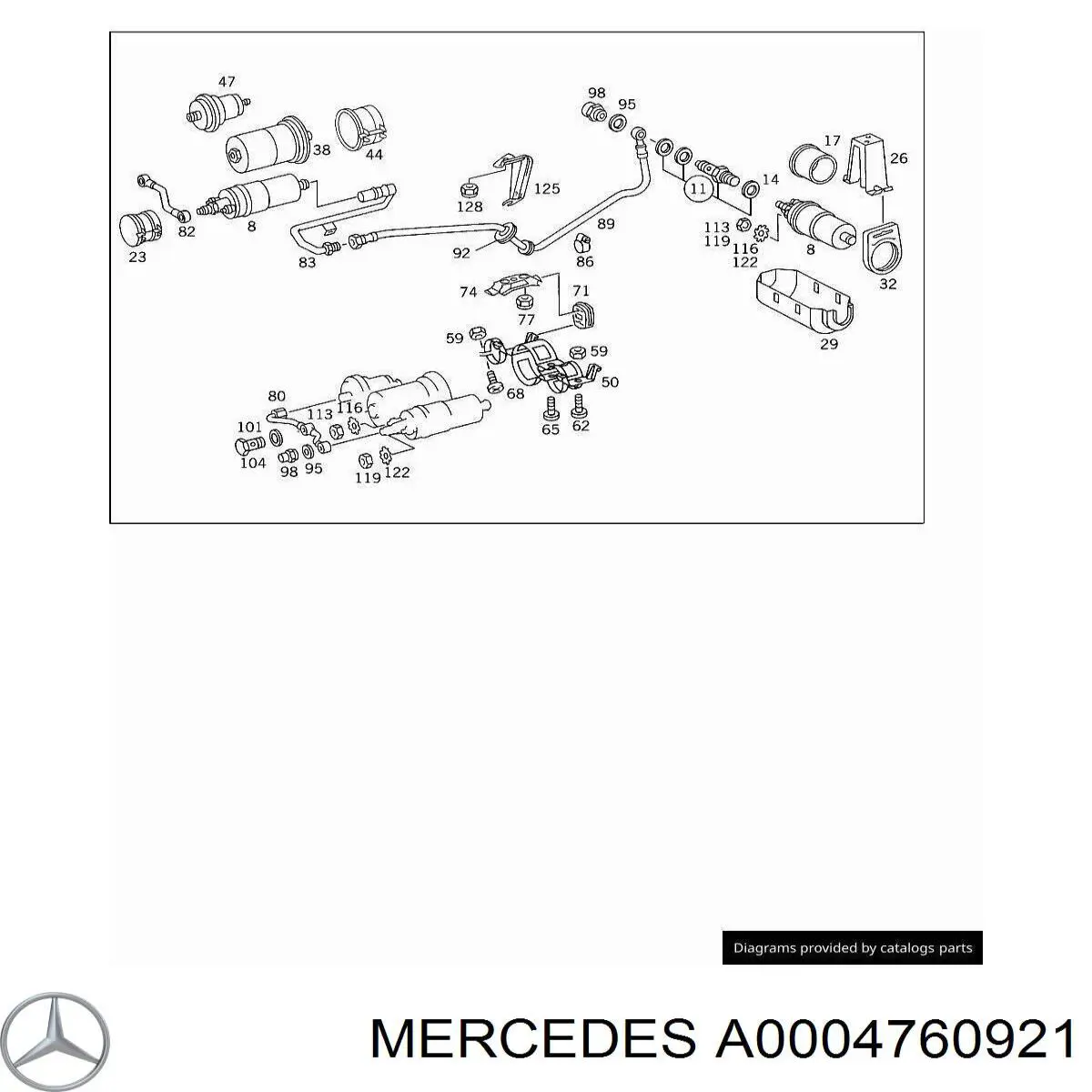 Гідроакумулятор системи живлення Mercedes A0004760921 ціна, від 280.88 USD