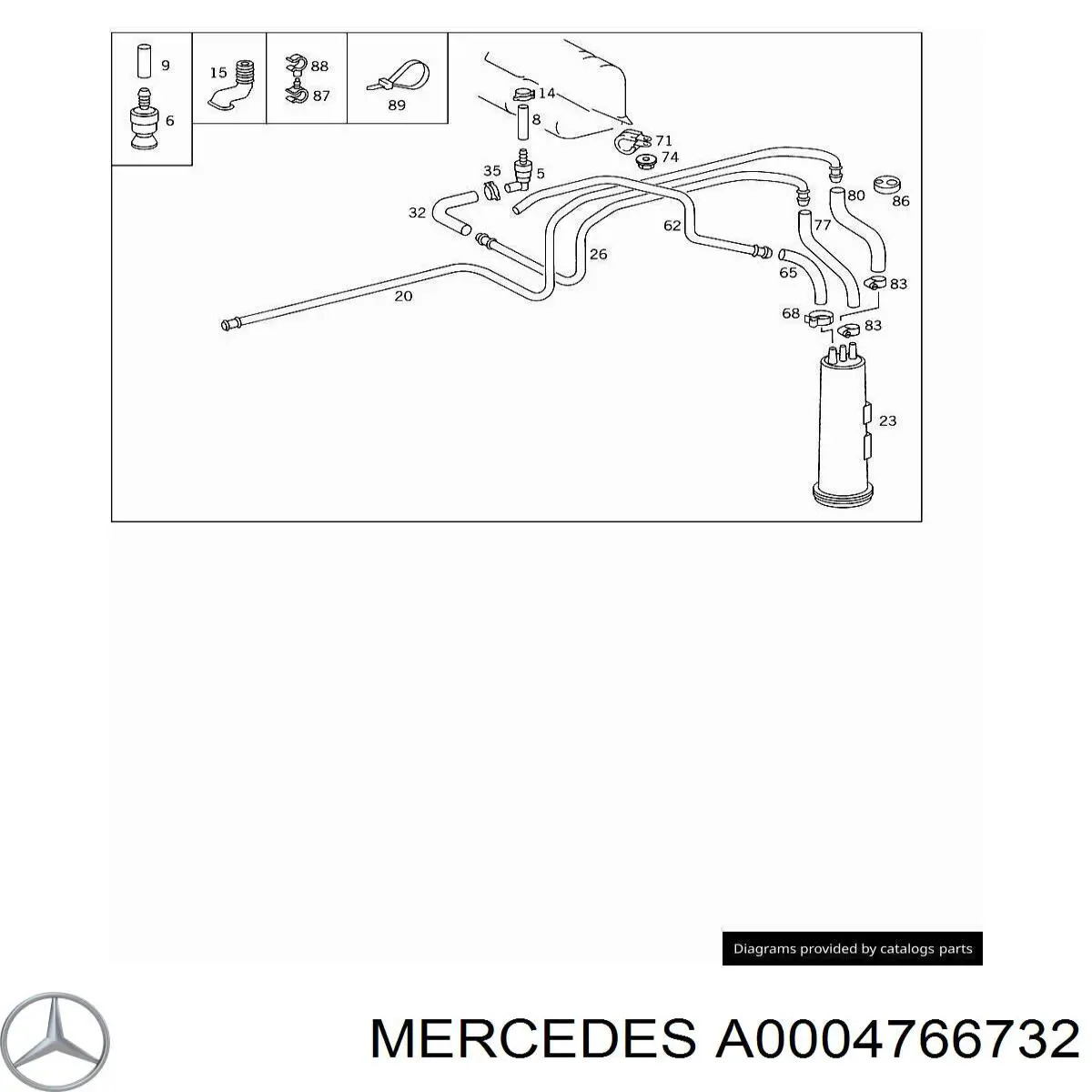 Купити A0004765732 Mercedes Клапан абсорбера