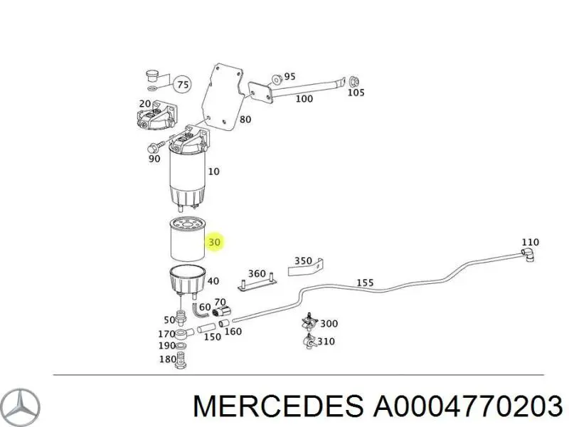 Купити A0004779415 Mercedes Фільтр-відстійник палива грубої очистки