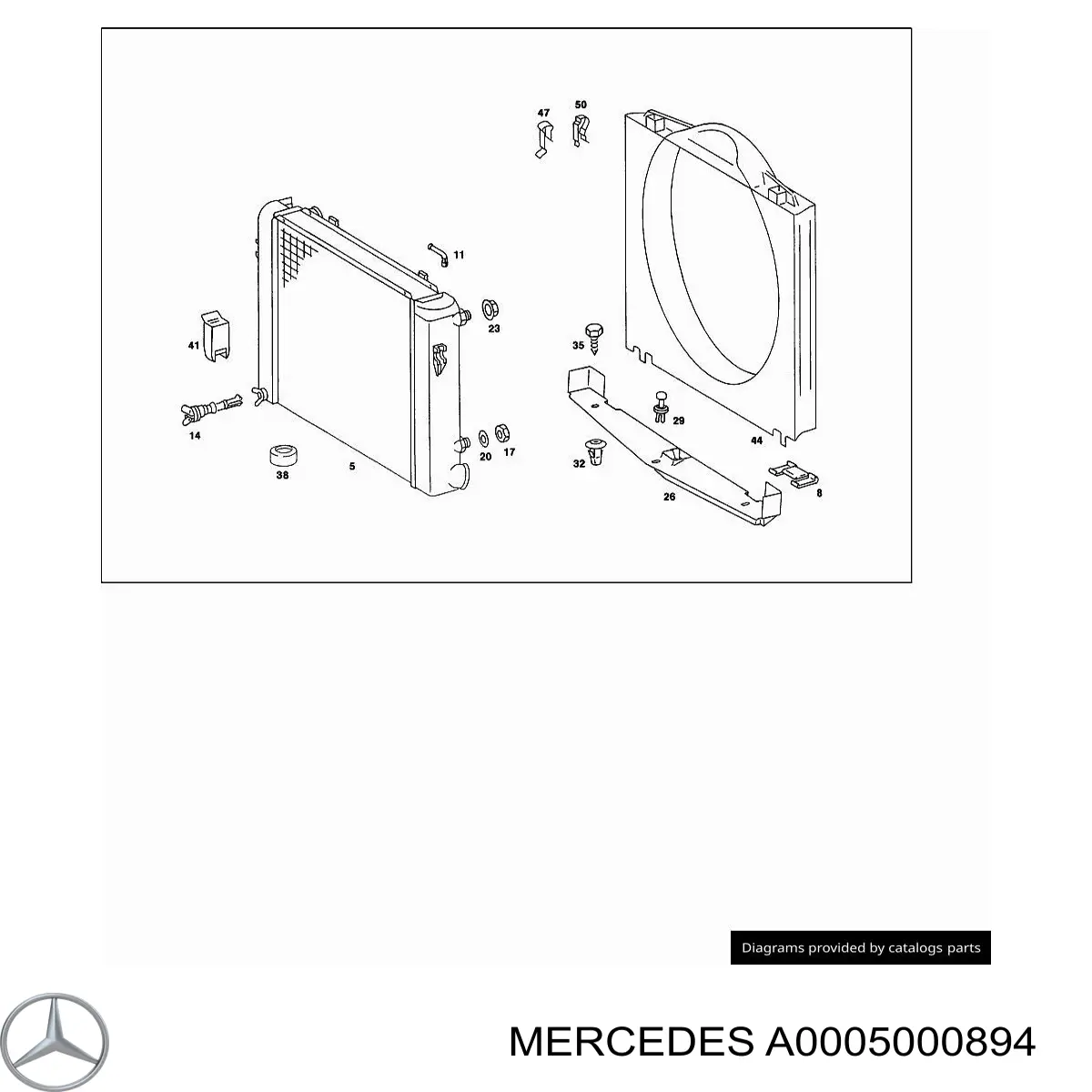 Штуцер радіатора, відведення Mercedes A0005000894 ціна, від 18.43 USD