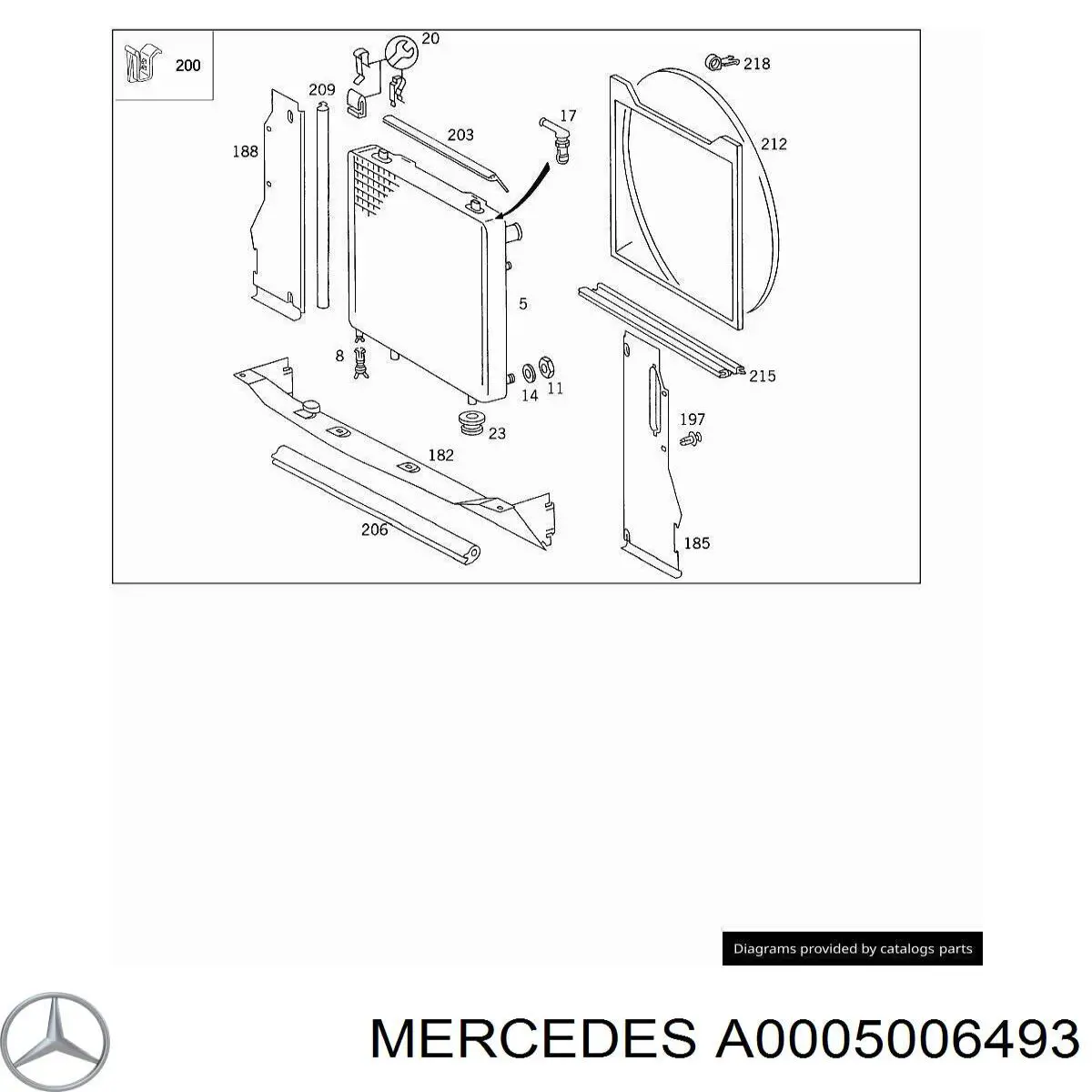 Вентилятор радіатора Mercedes A0005006493 ціна, від  
