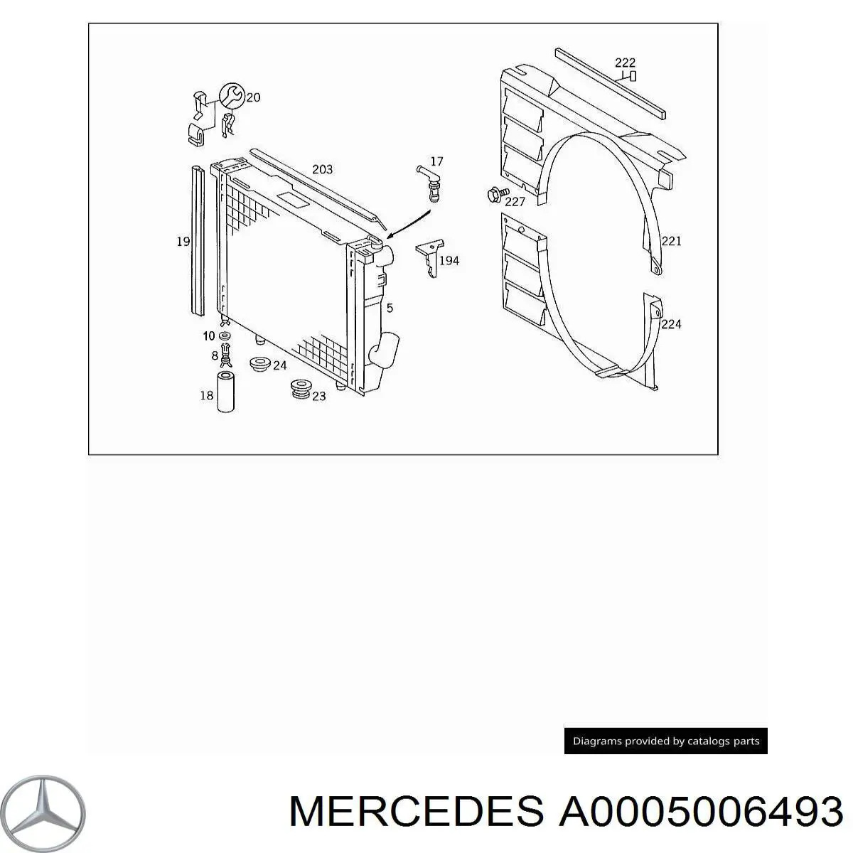 A0005006493 Mercedes Електровентилятор радіатора