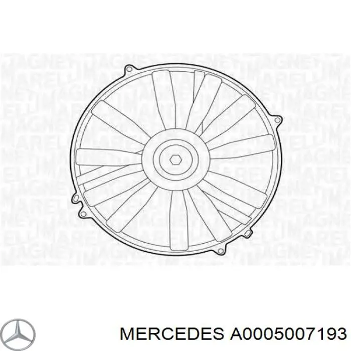 A0005007193 Mercedes електровентилятор кондиціонера в зборі (двигун + крильчатка)