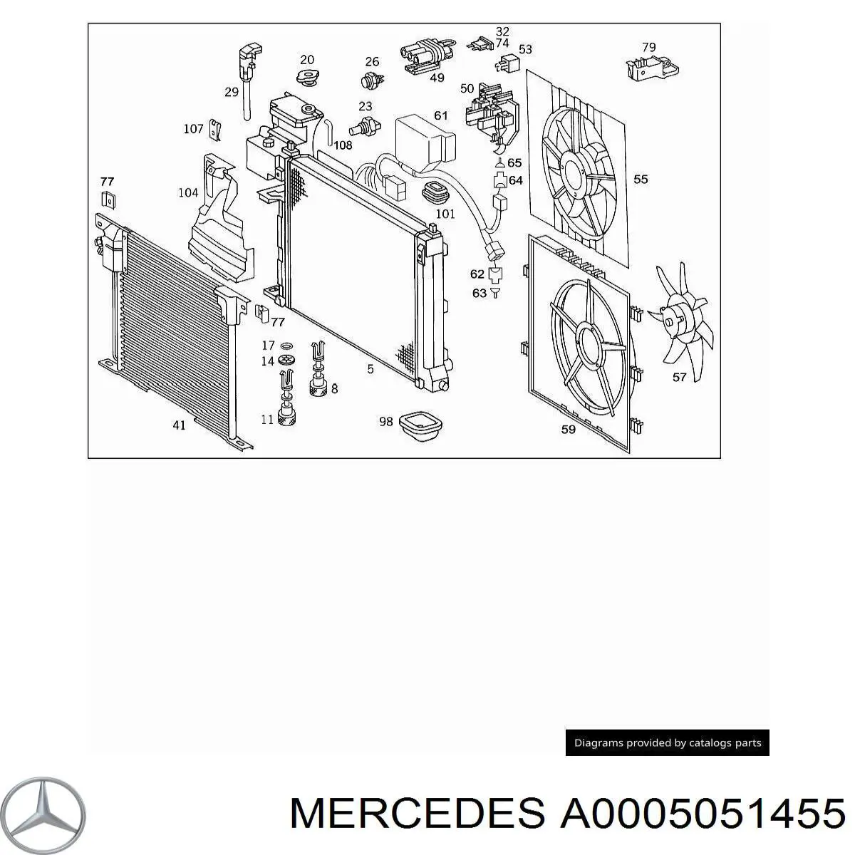 Дифузор (кожух) радіатора охолодження Mercedes A0005051455 ціна, від 47.97 USD