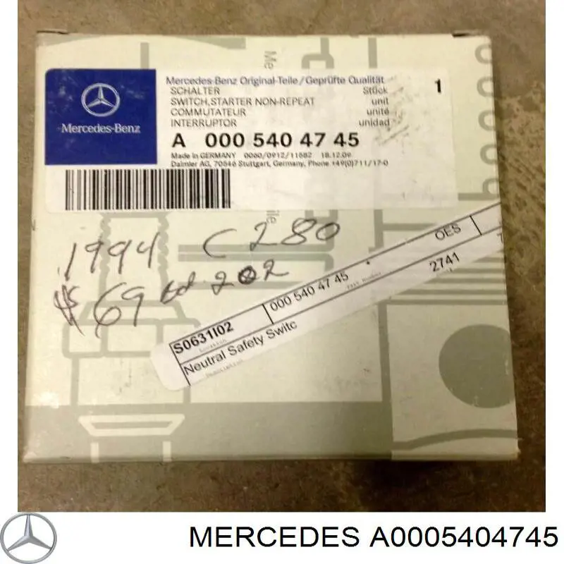 A0005404745 Mercedes Датчик включення ліхтарів заднього ходу